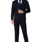Peter England Polyester Blend Men Navy Three Piece Suit Business Vest (PIS3SNSF687966 40)
