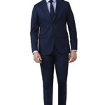 Peter England Polyester Blend Men Navy Solid Slim Fit Formal Two Piece Suit Business Pants Set (PISUSNSF328609 40)