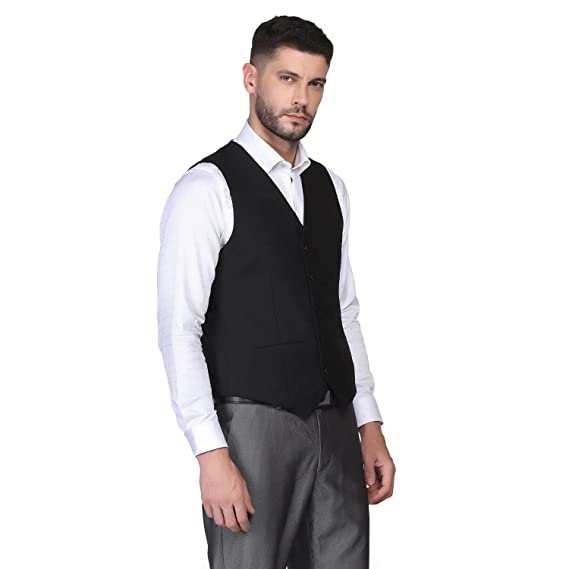 blackberrys Men's Formal V-Neck Slim Fit Waist Coat-NL-JQ-BRINO4 - Image 2
