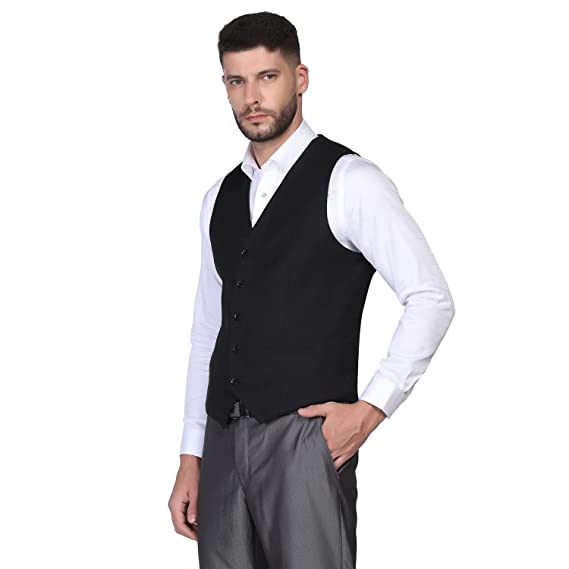 blackberrys Men's Formal V-Neck Slim Fit Waist Coat-NL-JQ-BRINO4 - Image 3