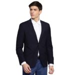 BRUUN & STENGADE Men Slim Fit Cotton Black Formal Blazer (8901234166895_$P)